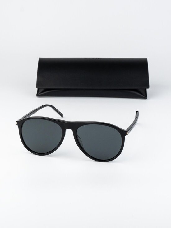 Saint Laurent Women Sunglasses Black Grey Pilot SL667 001 